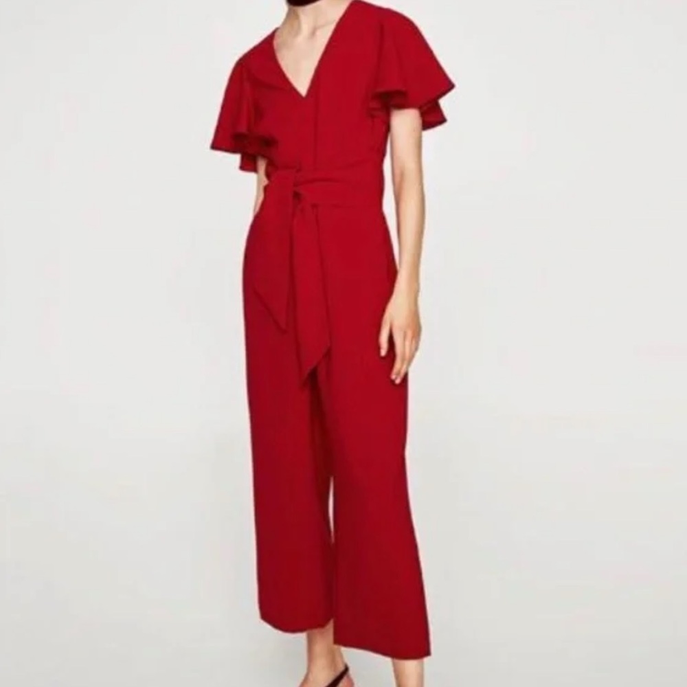 Zara NWT red jumpsuit